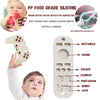 A silicone baby teether remote control toy featuring various shapes like rectangle, round, square, flowers, pentagram, bunny,