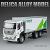 Delica Alloy Model truck in white and green, a diecast transport vehicle model.