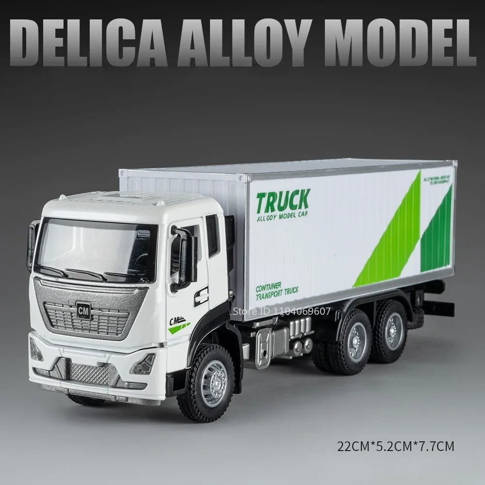 Delica Alloy Model truck in white and green, a diecast transport vehicle model.