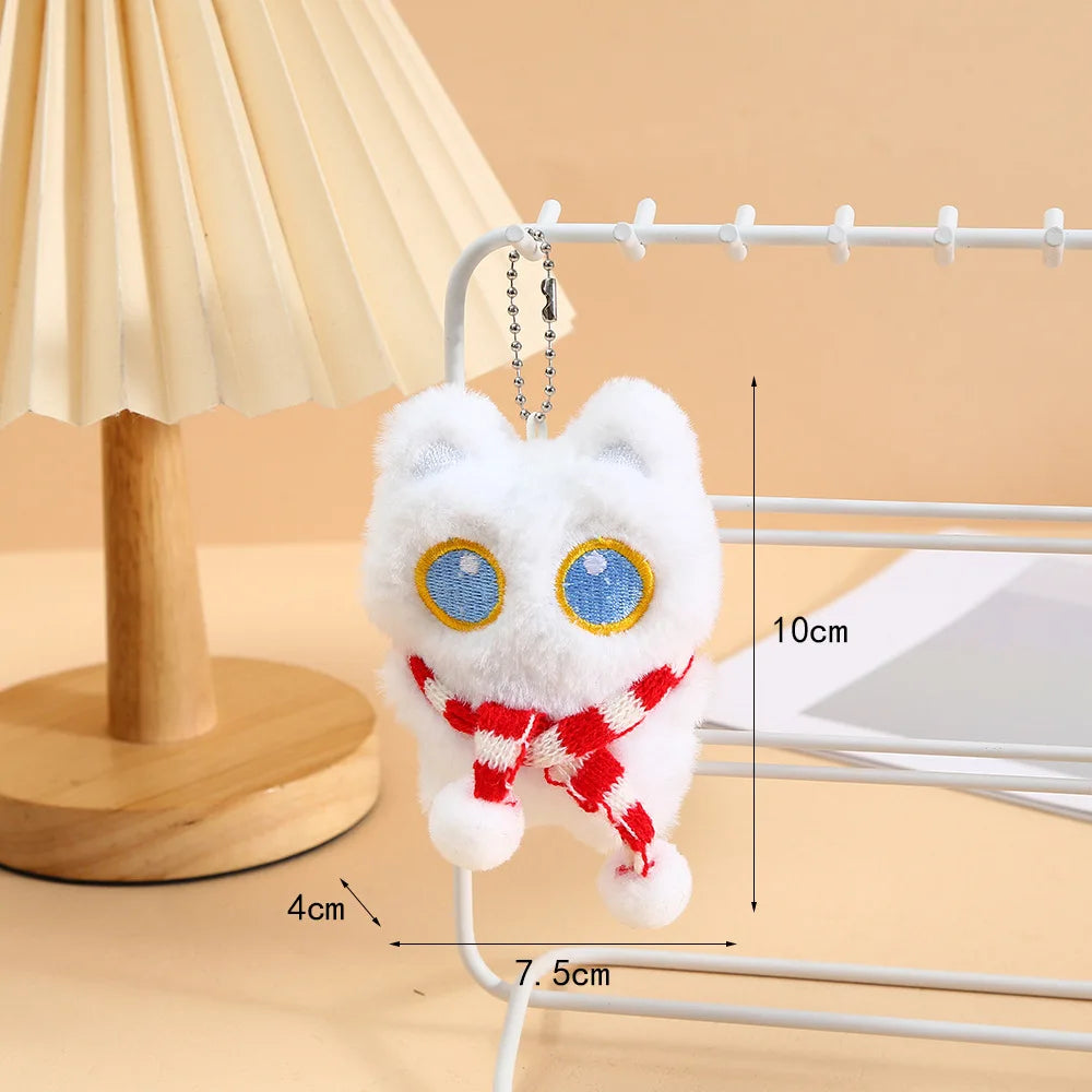 Adorable Plush Black Cat Keychain