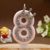Pink rhinestone crown number candle for birthday cakes