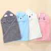 Soft Hooded Baby Towel Robe with Cartoon Animal Design