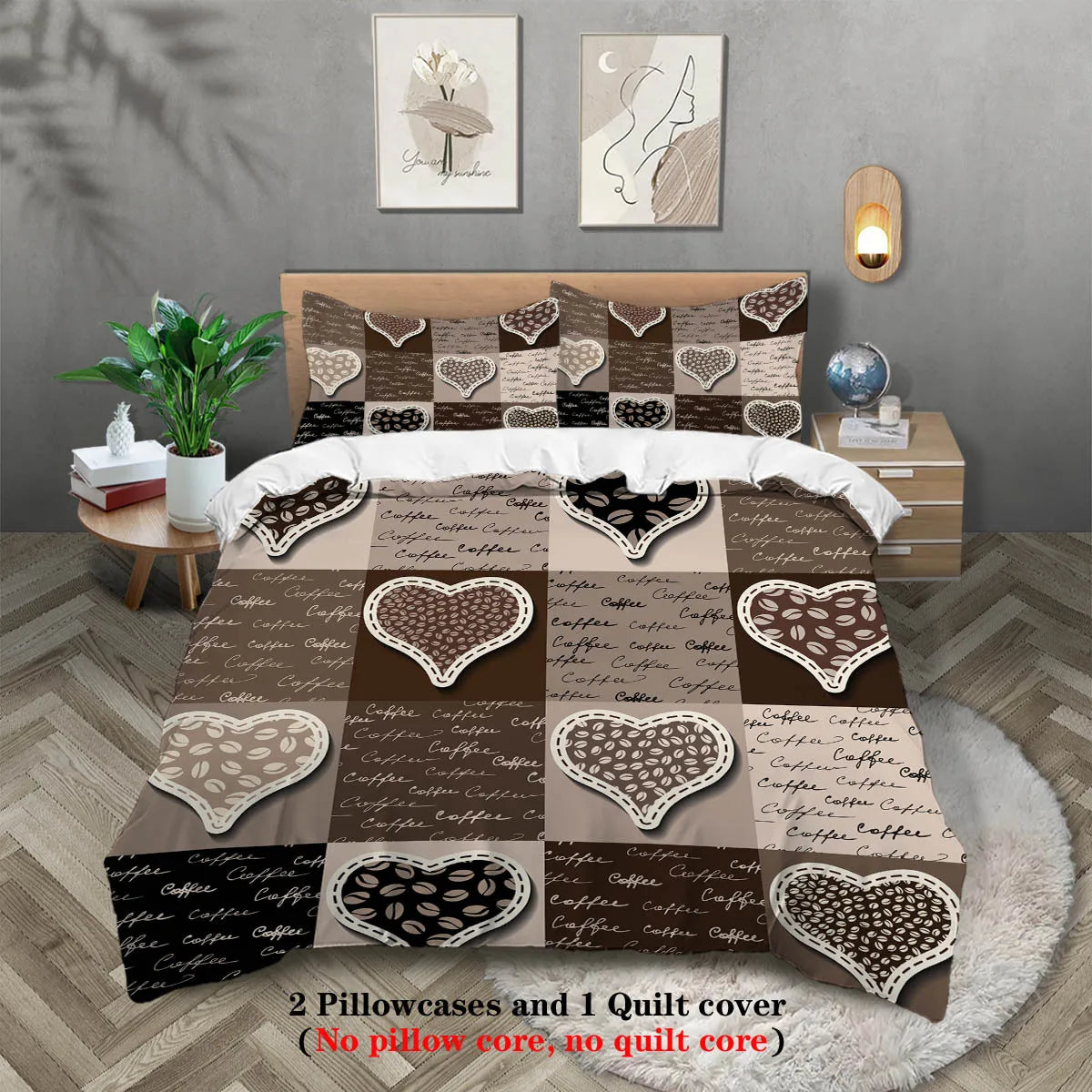 3-Piece Microfiber Comforter Set with Duvet Cover and Pillowcases