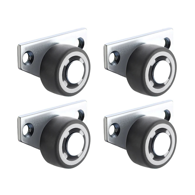 Quiet Rubber Drawer Casters for Furniture and Cabinets (Set of 4)