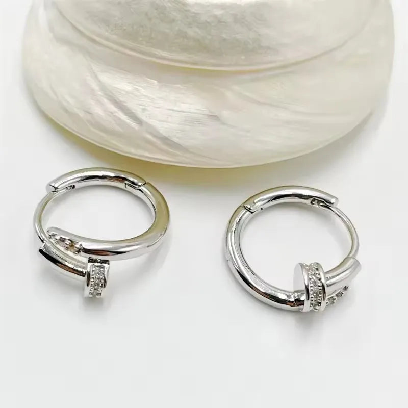 Minimalist Crystal Hoop Earrings