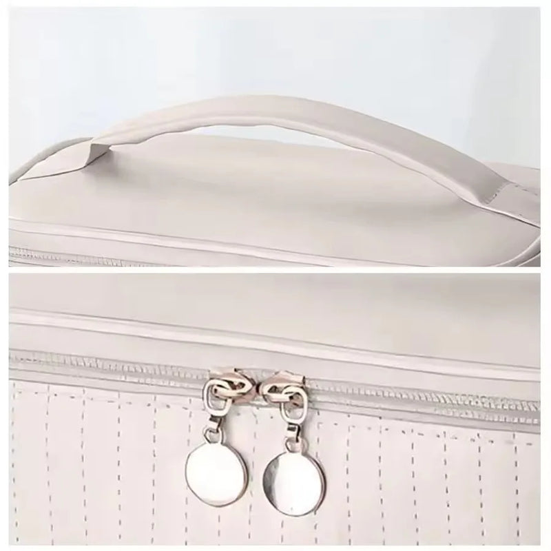 Portable Solid Color Makeup Organizer Bag