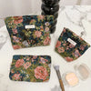 Vintage Floral Cosmetic Bag - Portable Makeup & Toiletry Organizer