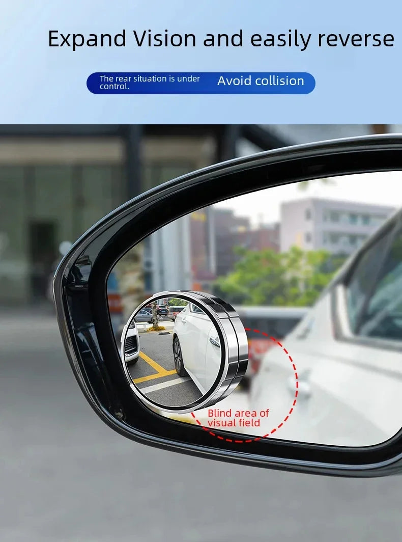 360° Rotating Car Blind Spot Mirrors with Suction Cup Mount