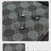 Men's Waterproof PU Leather Crossbody Bag with Geometric Pattern