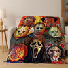 Ghost Face Horror Character Flannel Throw Blanket