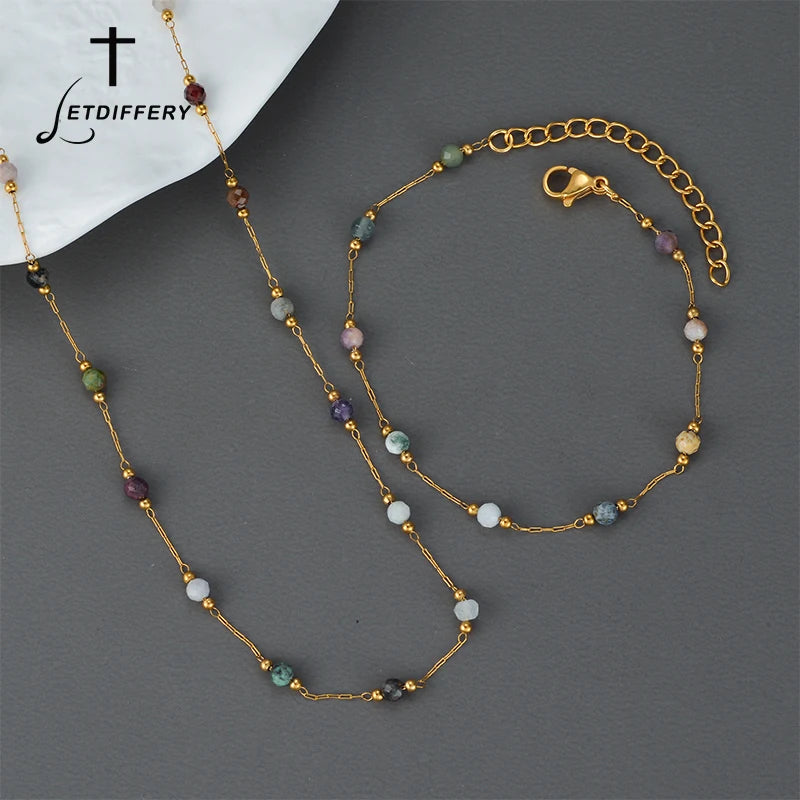 Natural Stone Beaded Jewelry Set