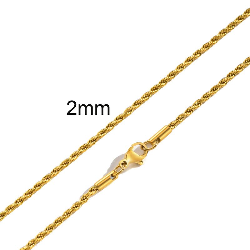 Stainless Steel Rope Chain Necklace