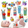 Baby Wrist Rattles and Animal Socks Set for Sensory Development