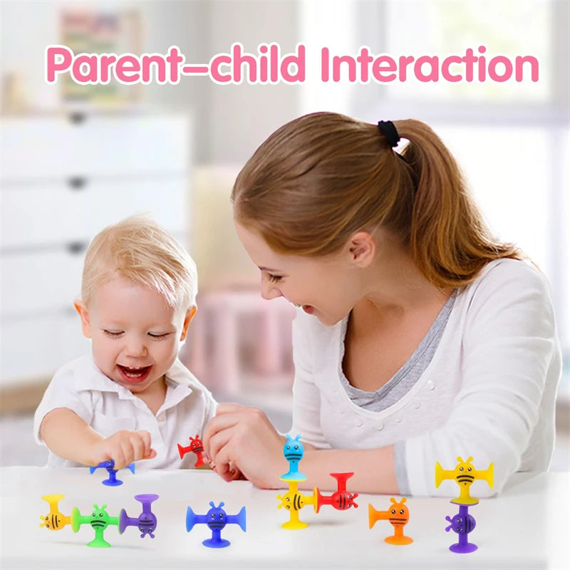 Soft Silicone Animal Building Blocks with Suction Cups