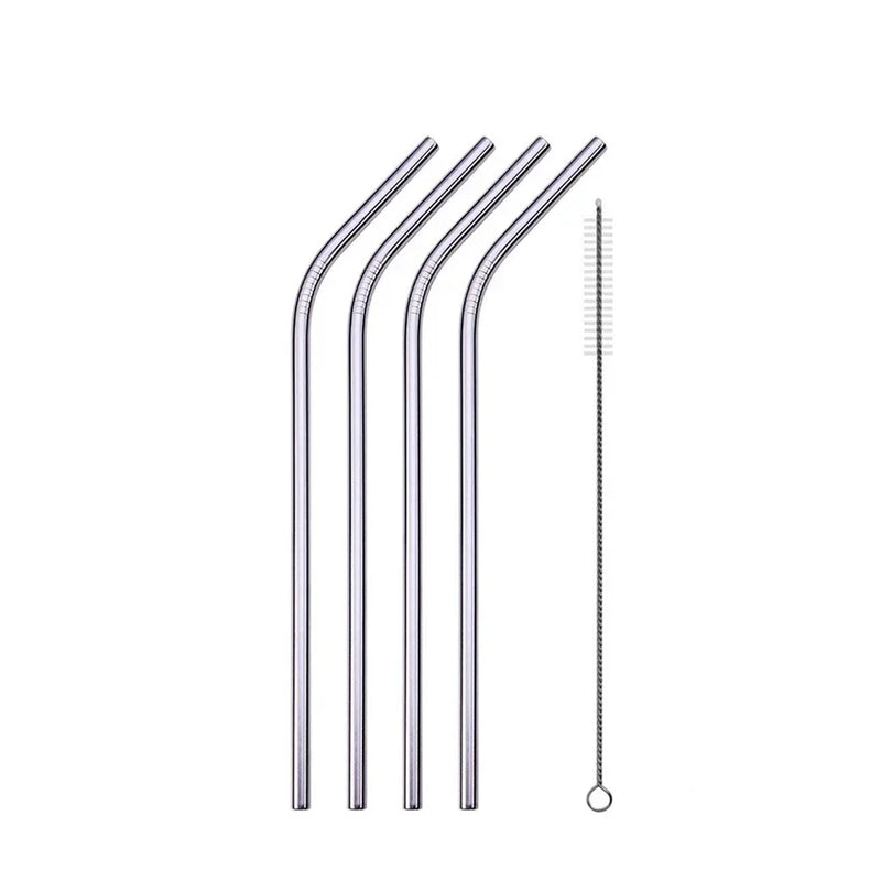 Reusable Stainless Steel Drinking Straws with Cleaning Brush
