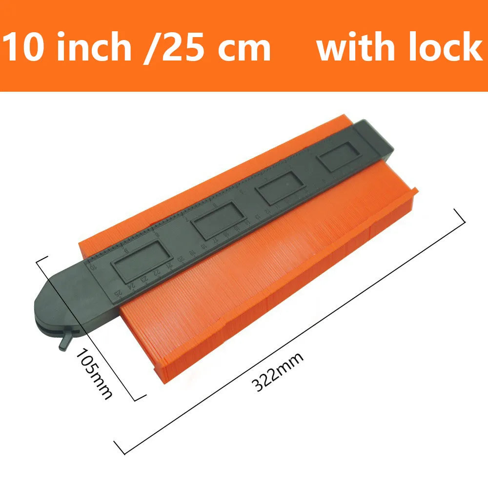 Adjustable Contour Gauge with Lock – 3-in-1 Profile Duplicator for Precise Marking