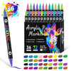 Dual-Tip Acrylic Paint Markers Set for Art and Craft Projects
