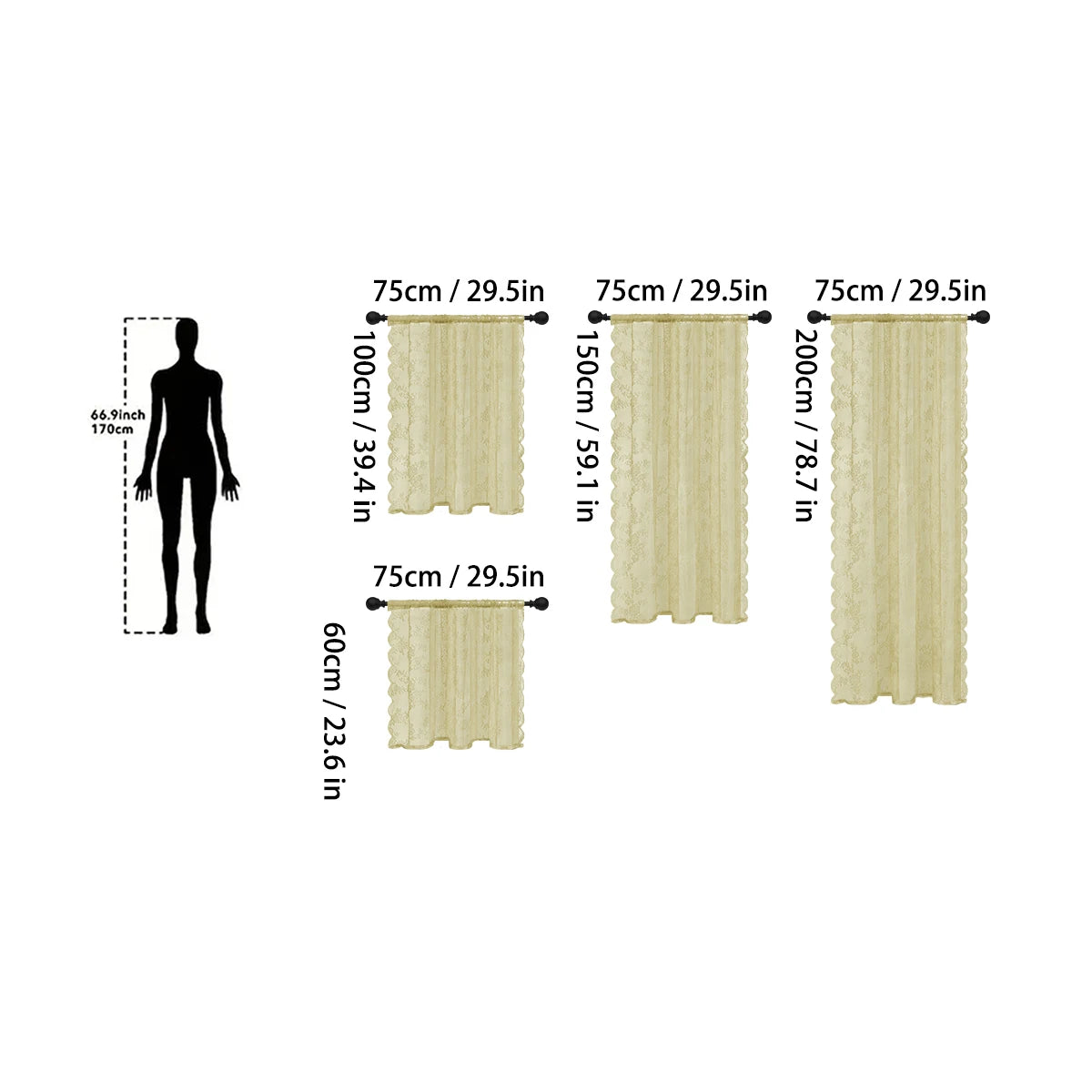 Romantic Lace Sheer Curtain with Floral Design