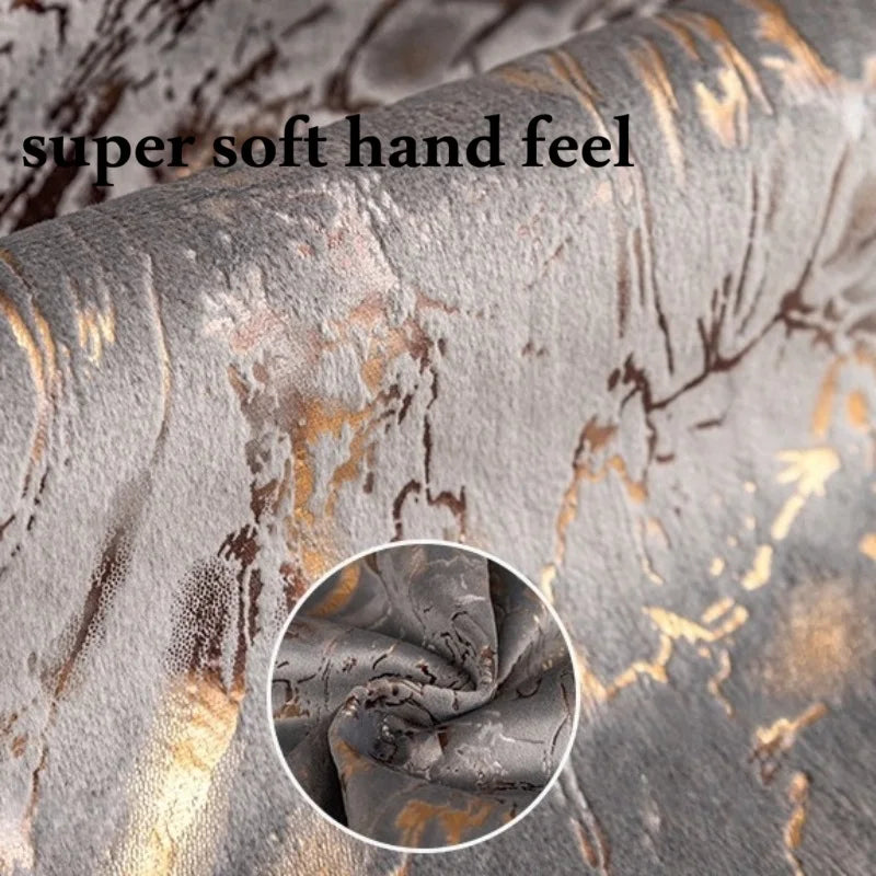 Gold-Foil Velvet Sofa Cushion Cover – Non-Slip, Machine Washable