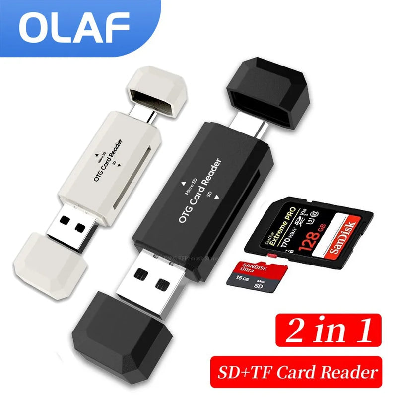 2-in-1 USB-C & USB-A SD/TF Card Reader