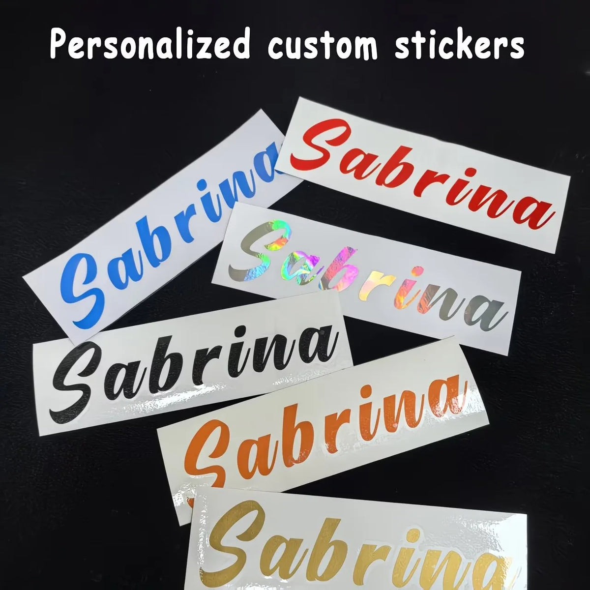Custom Holographic Name Stickers – Handwritten Style, Waterproof & Durable