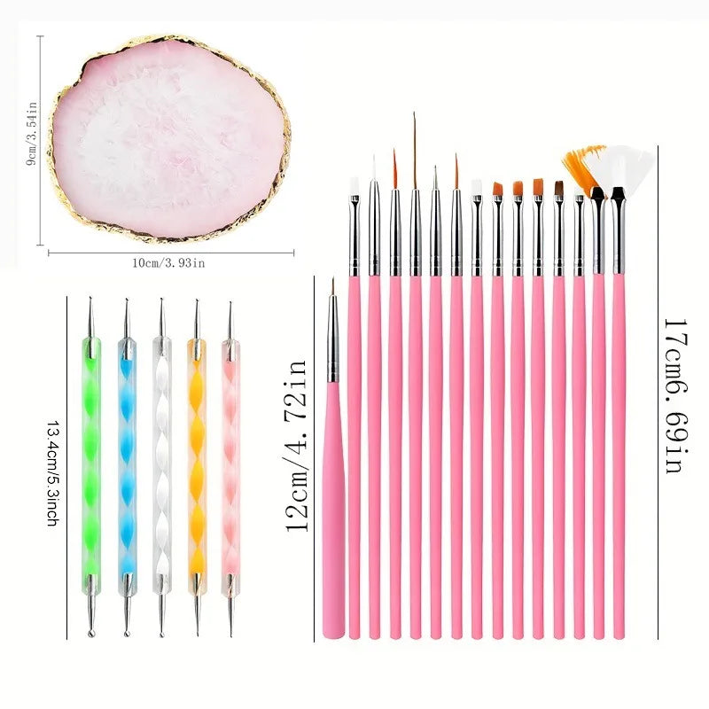 21-Piece Professional Nail Art Brush Set