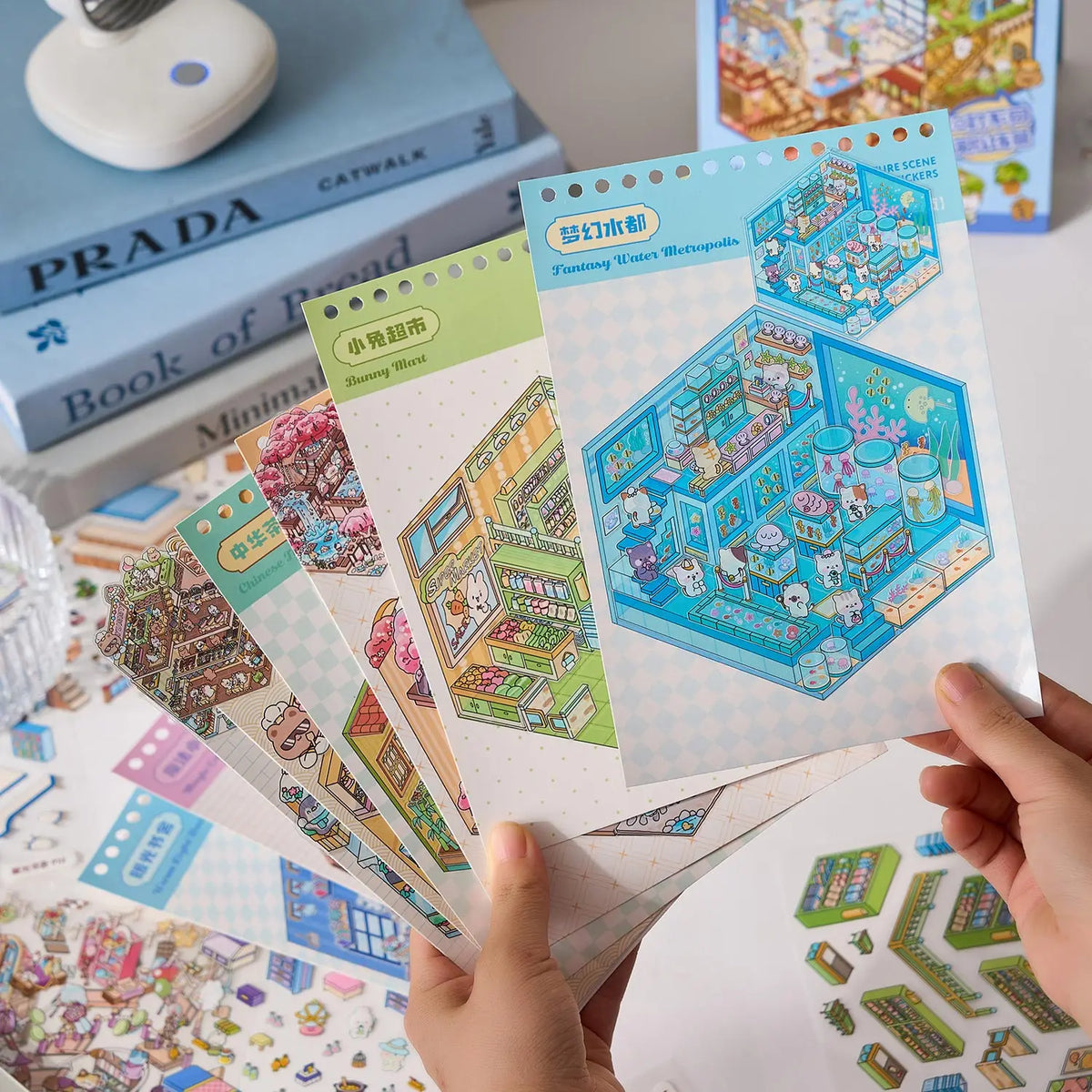 3D Miniature Scene Sticker Book – DIY Visual Stacking Decorative Stickers