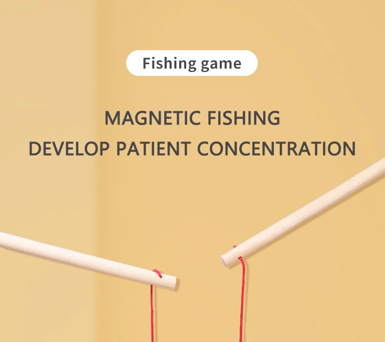 Montessori Wooden Magnetic Fishing Toy for Kids – Educational Marine Life Game