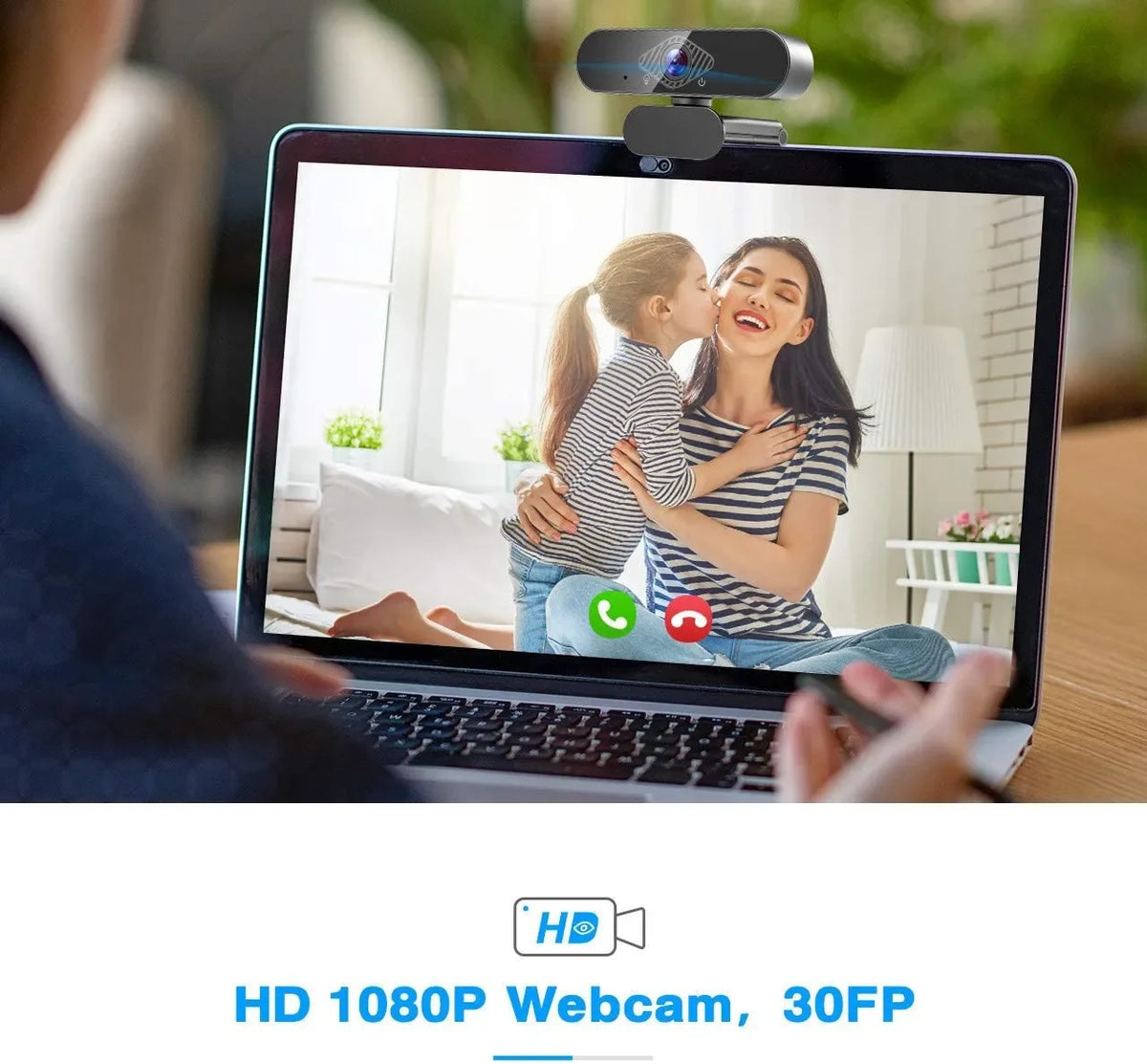 Full HD 1080p Webcam with Built-in Microphone