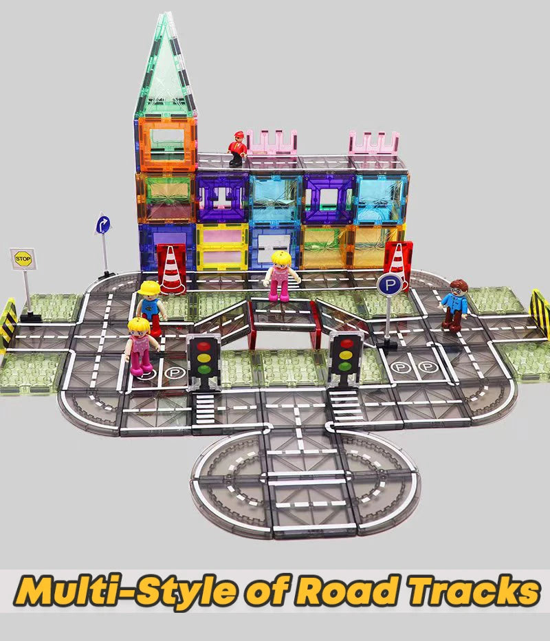 Magnetic Tiles Road Building Set for Kids