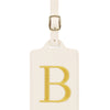 Personalized Embroidered Leather Luggage Tag with Letter Initial