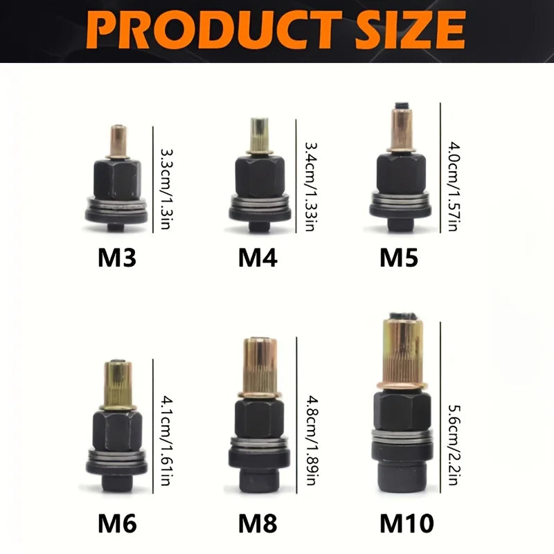 Heavy-Duty Rivet Nut Kit with Manual Rivnut Tool