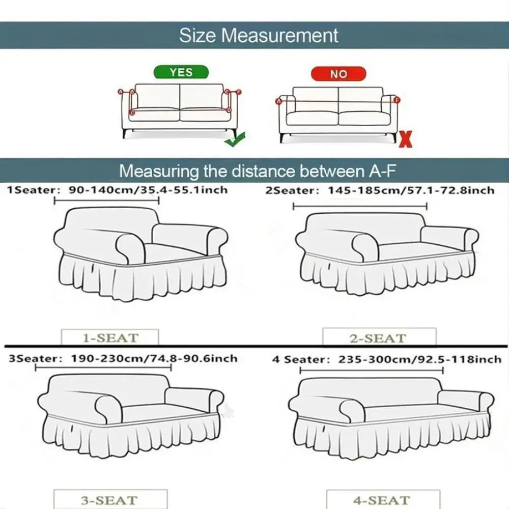 Stretch Sofa Slipcover with Skirted Edge