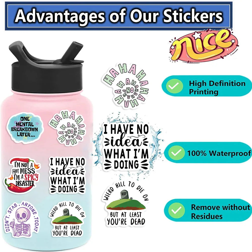 Snarky Meme Sticker Pack – Fun Vinyl Decals for Laptops, Water Bottles & More