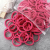 50-Pack Solid Color Elastic Hair Ties for Women & Girls