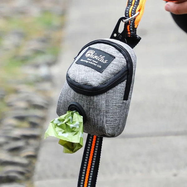 Sacoche à friandises pour chien portable avec distributeur de sacs