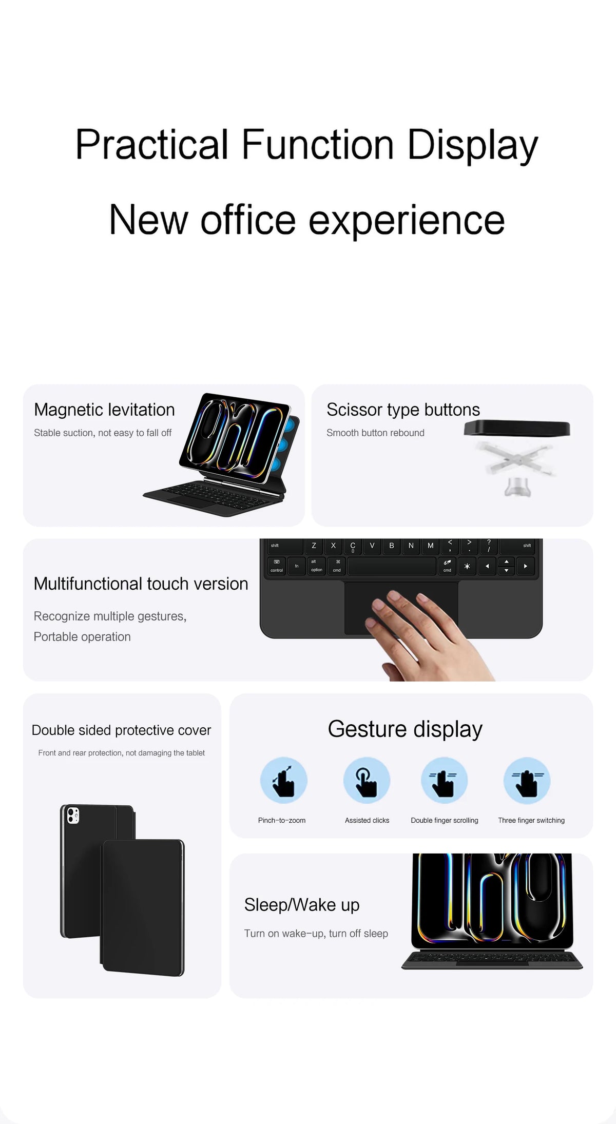 iPad Magic Keyboard Case with Backlit Keys and Touchpad