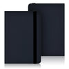 A dark navy blue universal e-reader case with a hand strap, shown in a closed, rectangular format.