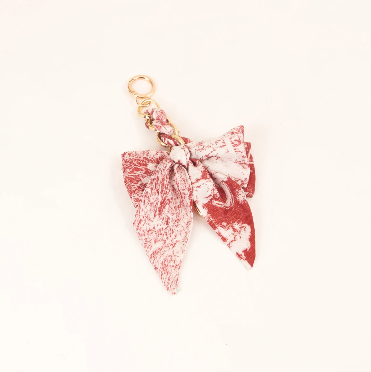 Chic Silk Bow Keychain with Ribbon Charm