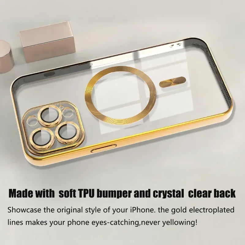 Clear Magnetic iPhone Case with Camera Lens Protector
