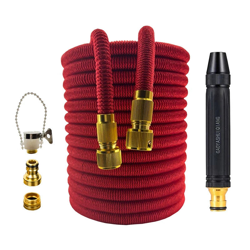 Expandable Garden Hose with High-Pressure Spray Nozzle