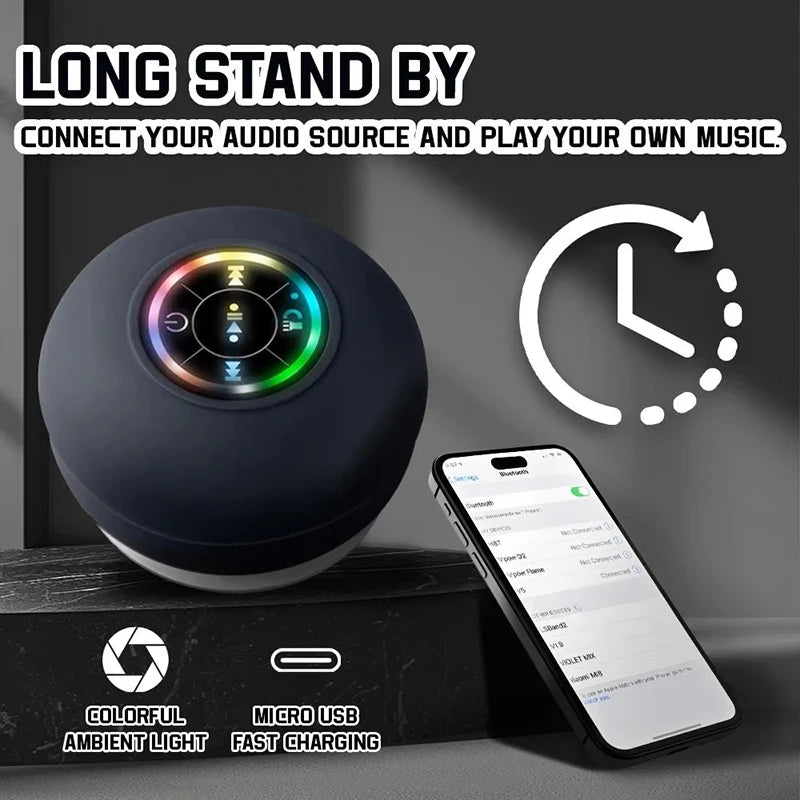 Portable Waterproof Bluetooth Speaker with LED Lights