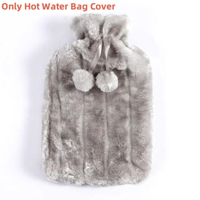 Plush Hot Water Bottle Cover with Soft Fleece Lining
