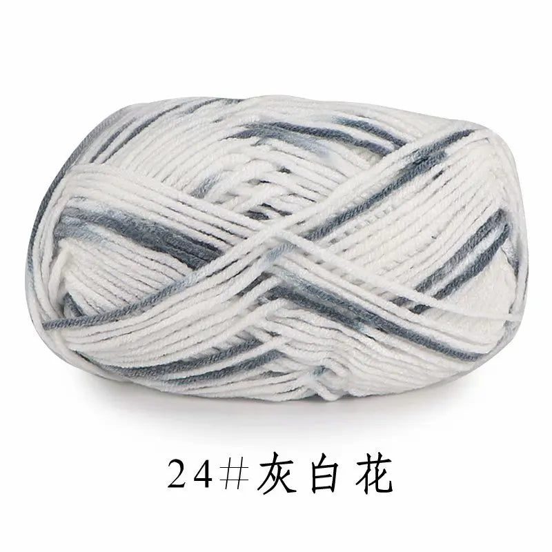 Section-Dyed Milk Cotton Yarn for Knitting and Crochet