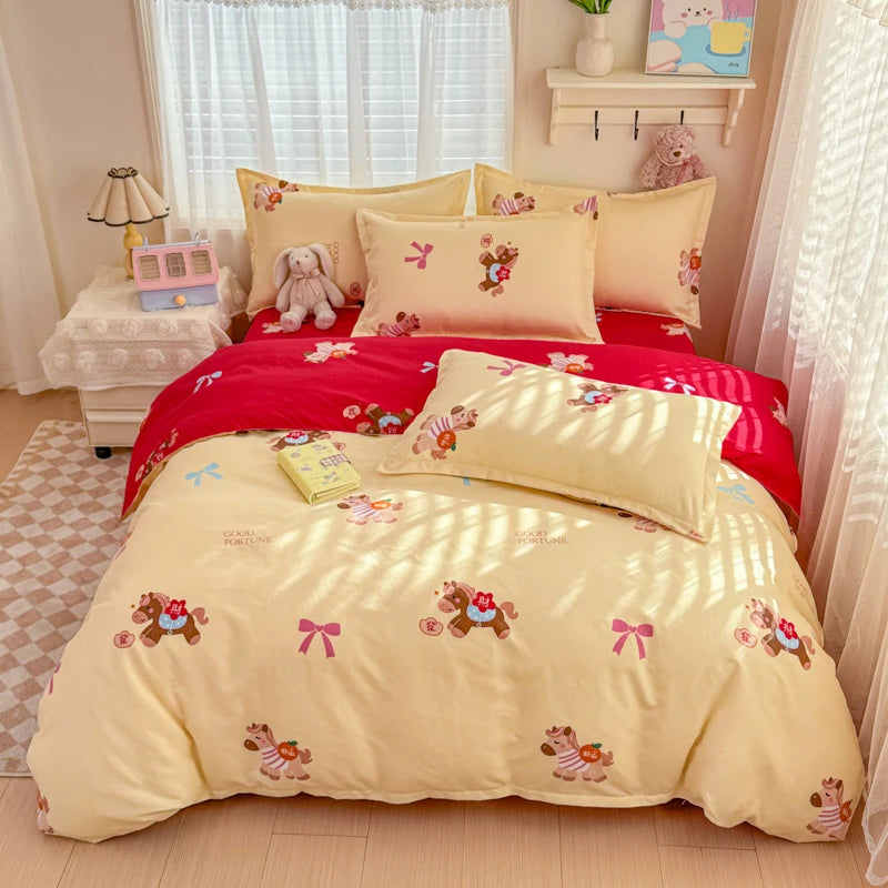 Brushed Polyester Duvet Cover with Matching Pillowcases