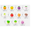 A collection of hand-painted resin vegetable figurines in various colors and sizes displayed against a white background.