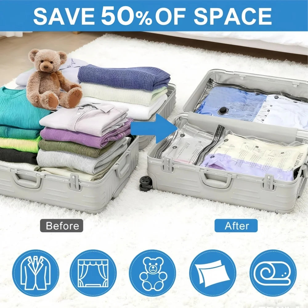 Reusable Vacuum Storage Bags for Travel and Wardrobe Organization