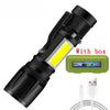 Rechargeable LED Flashlight with LCD Display and Zoom