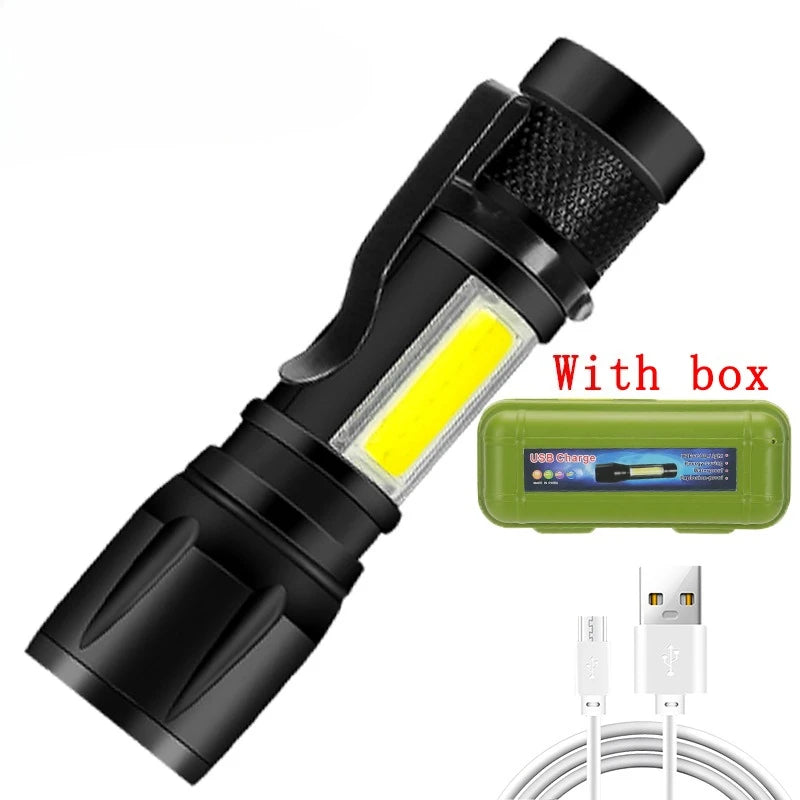 Rechargeable LED Flashlight with LCD Display and Zoom