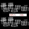 Clear plastic vial storage cases for insulin and peptides, packaged in 20 pieces, with a 3ml capacity.